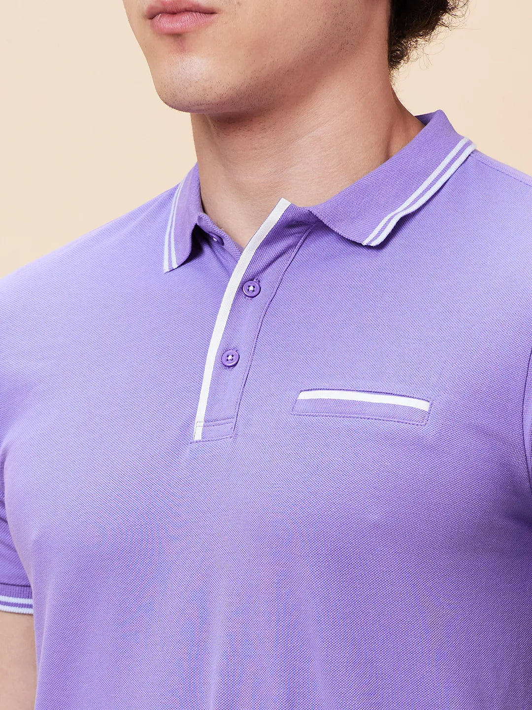 Being Human Clothing Men Regular Fit Polo Neck T-Shirts-Dahalia Purple
