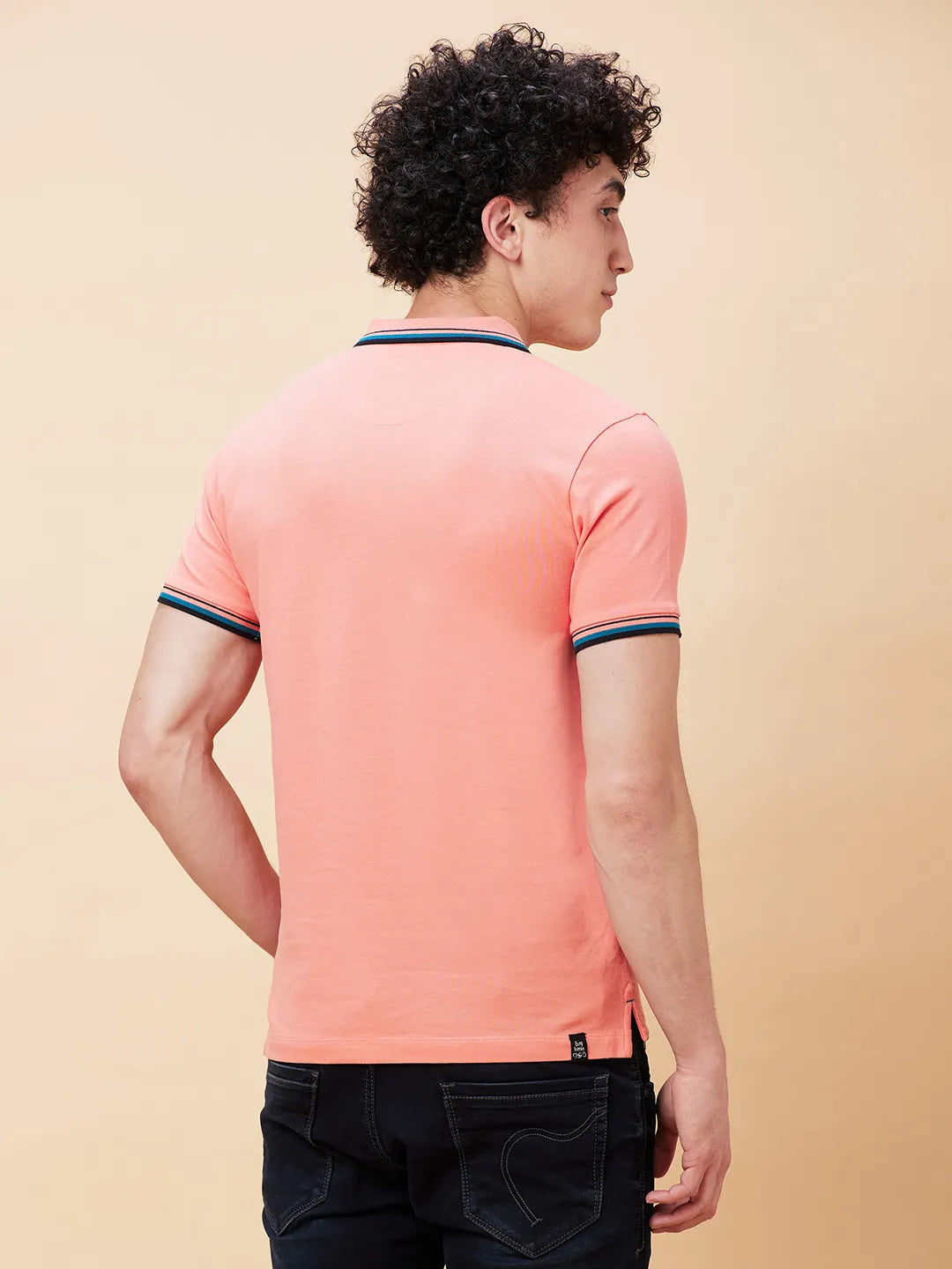 Being Human Clothing Men Regular Fit Polo Neck T-Shirts-Burnt Coral