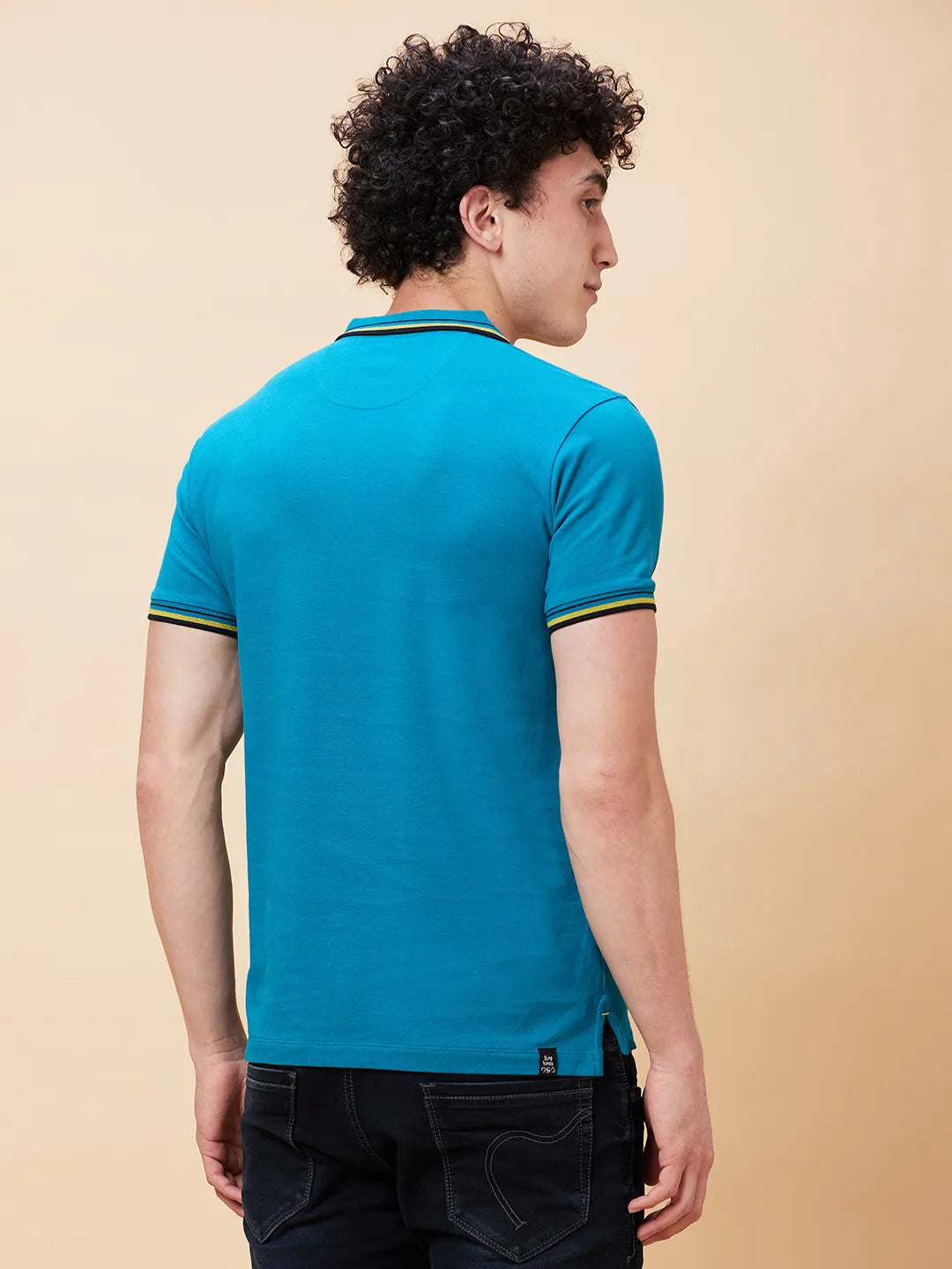 Being Human Clothing Men Regular Fit Polo Neck T-Shirts-Deep Lake