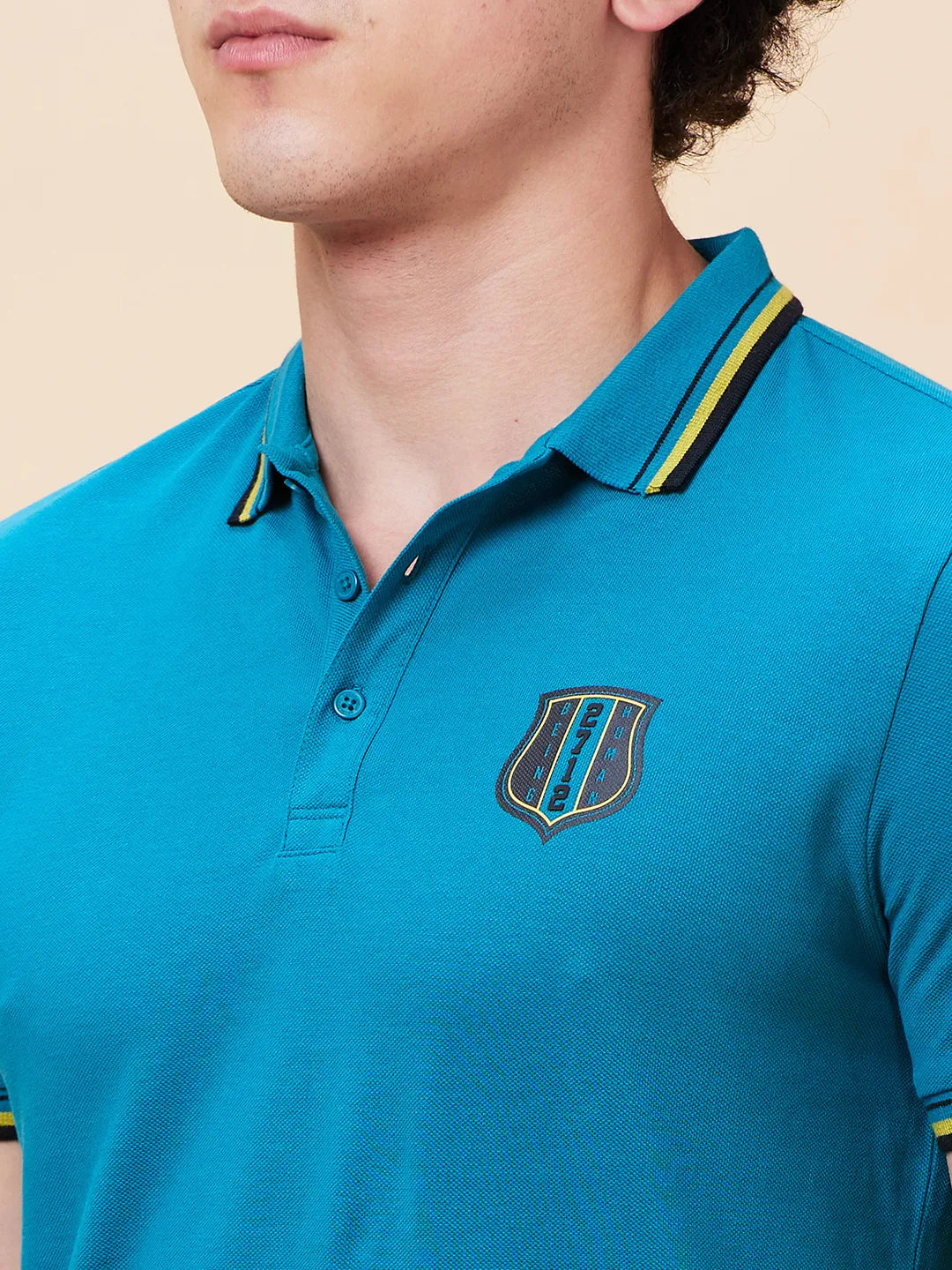 Being Human Clothing Men Regular Fit Polo Neck T-Shirts-Deep Lake