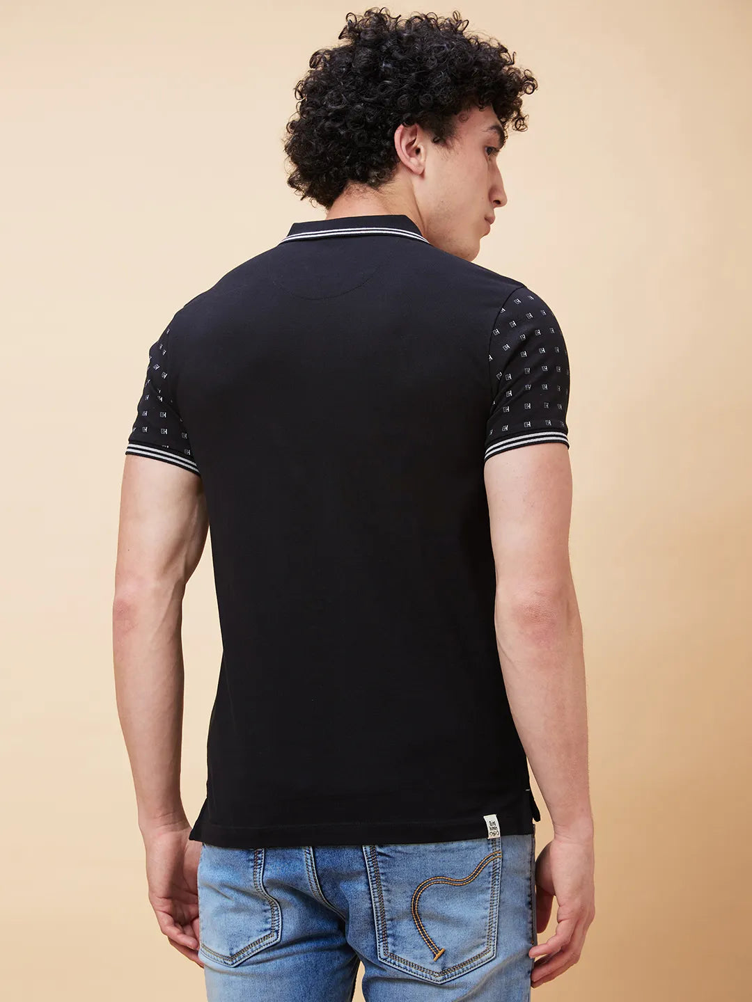 Being Human Clothing Men Regular Fit Polo Neck T-Shirts-Black