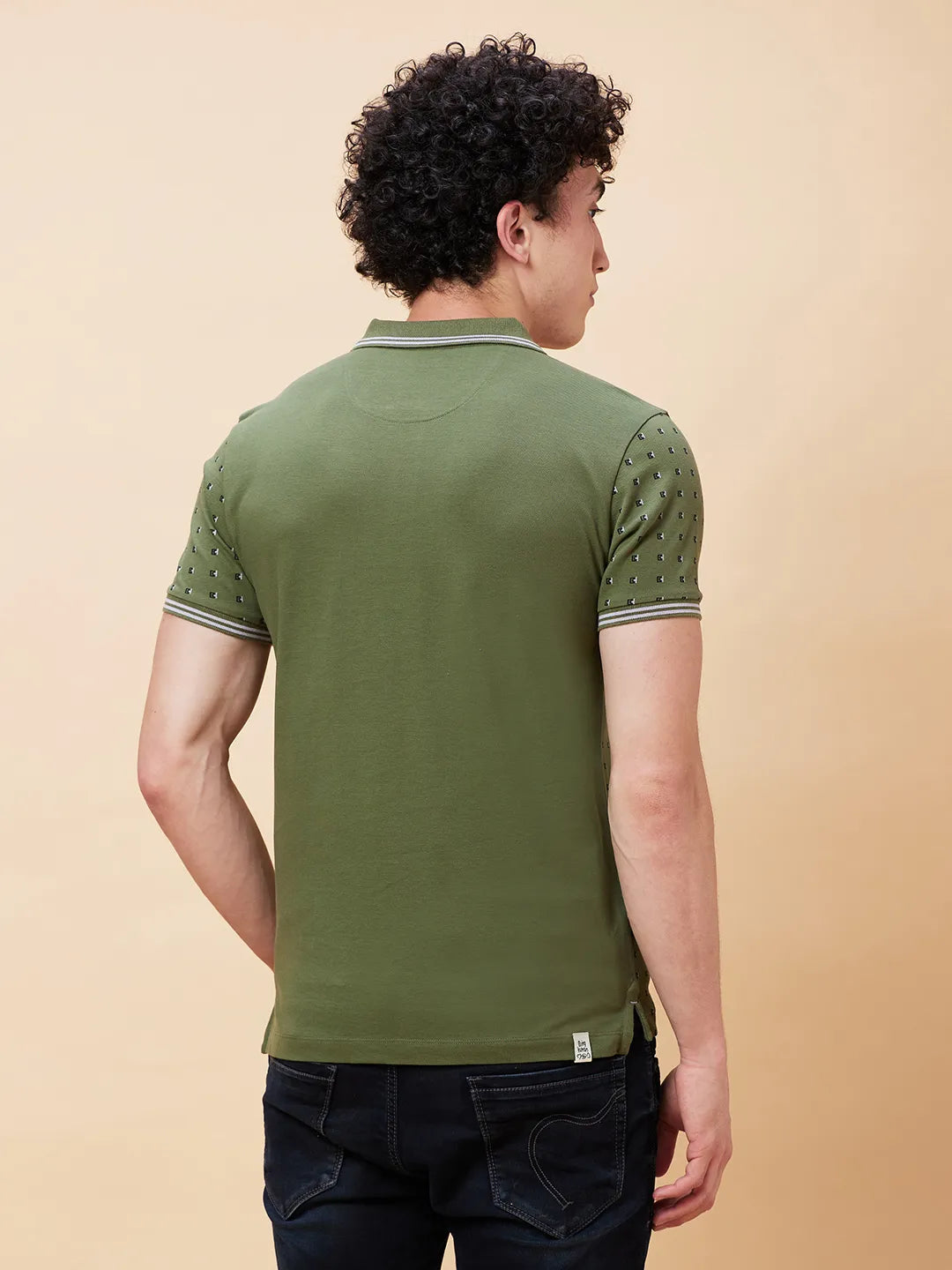 Being Human Clothing Men Regular Fit Polo Neck T-Shirts-Bronze Green