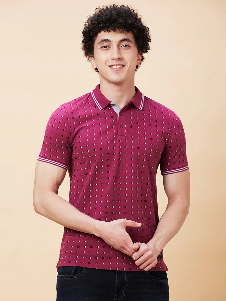 Purple Potion Regular Fit Men's Polo T-Shirt by Being Human Clothing