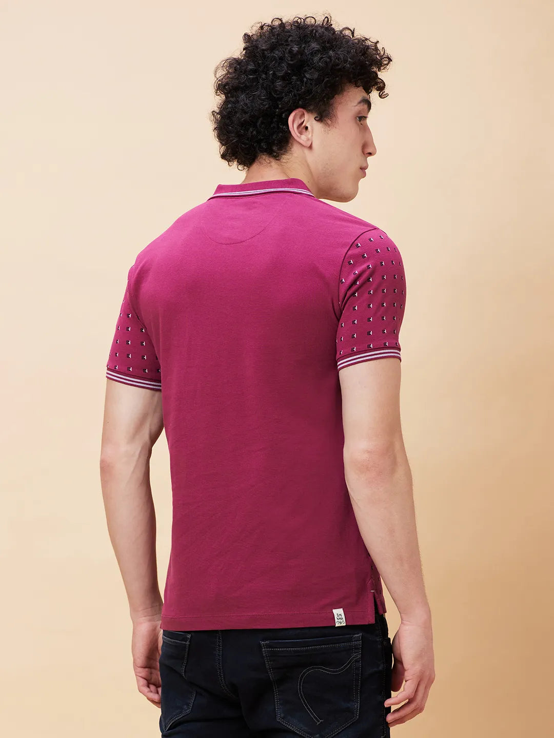 Being Human Clothing Men Regular Fit Polo Neck T-Shirts-Purple Potion