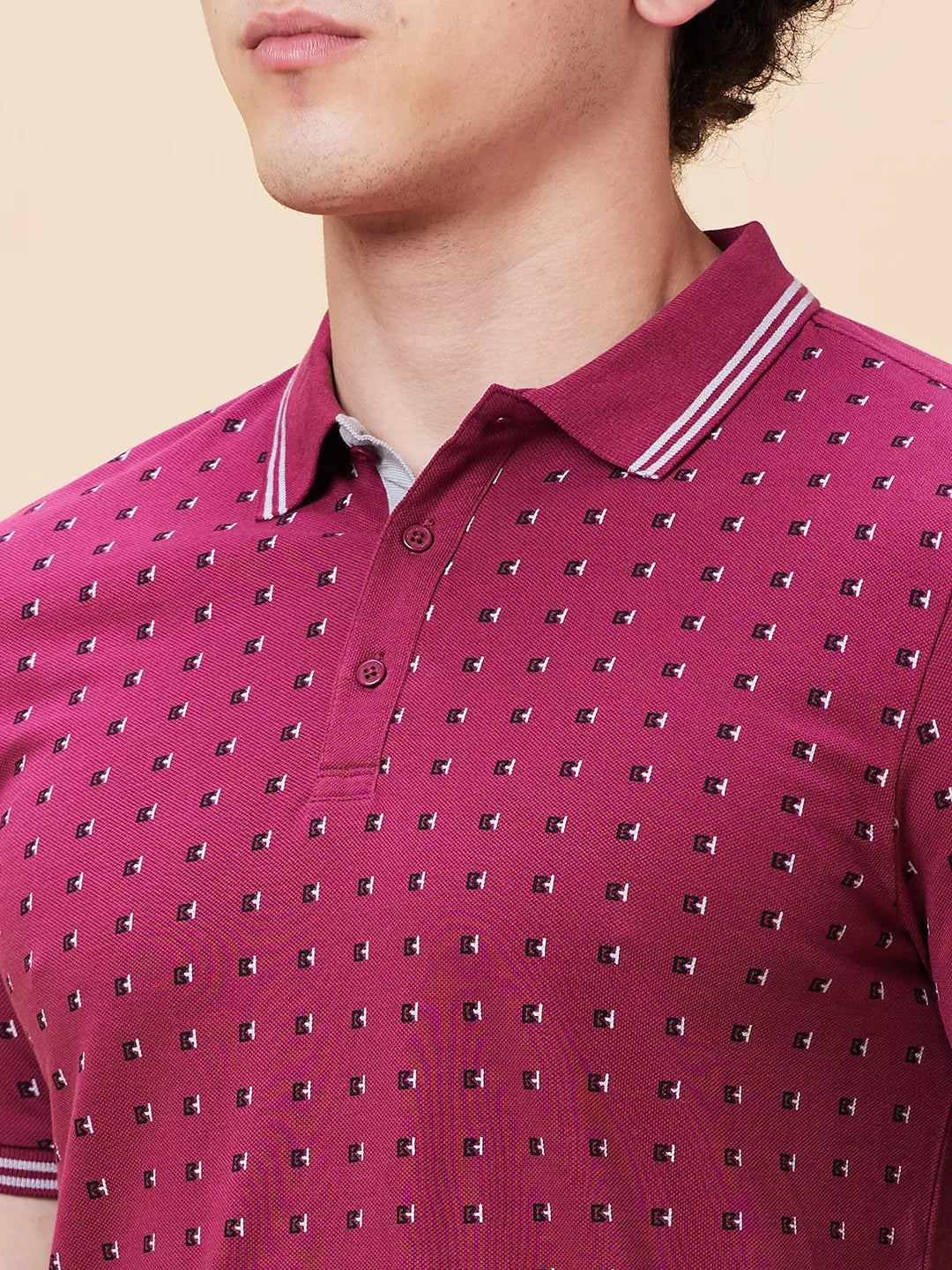 Being Human Clothing Men Regular Fit Polo Neck T-Shirts-Purple Potion