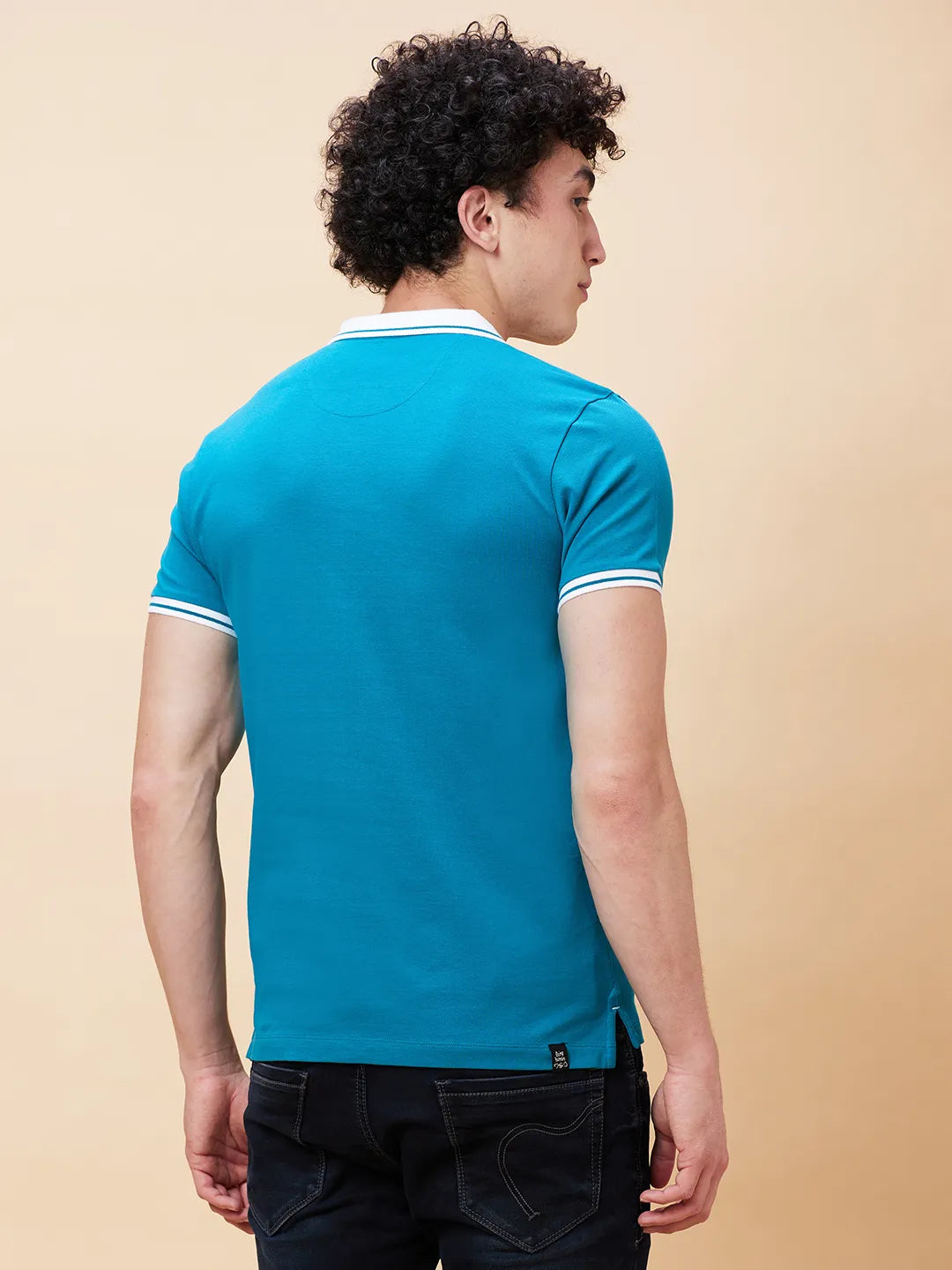 Being Human Clothing Men Regular Fit Polo Neck T-Shirts-Deep Lake