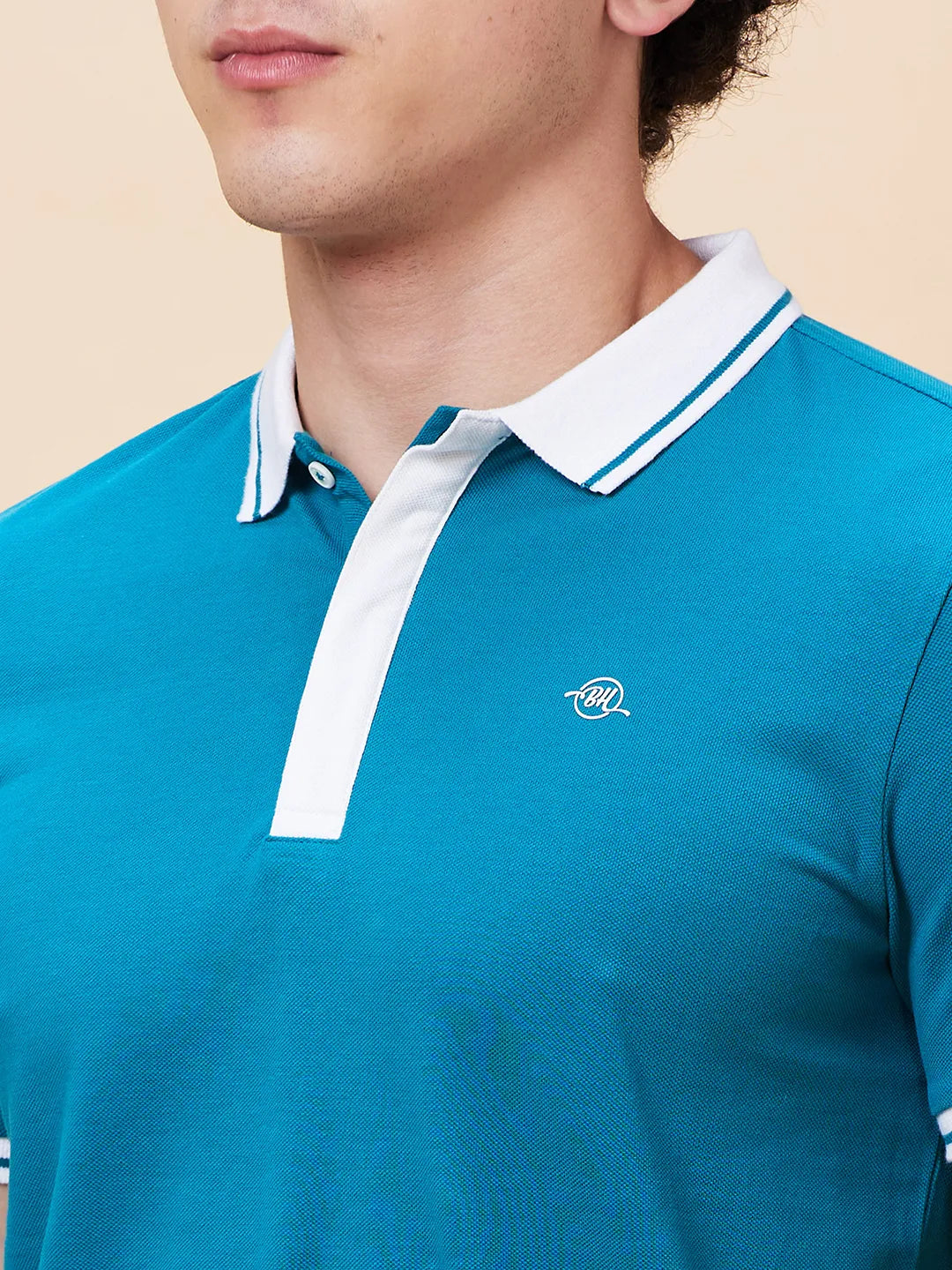 Being Human Clothing Men Regular Fit Polo Neck T-Shirts-Deep Lake