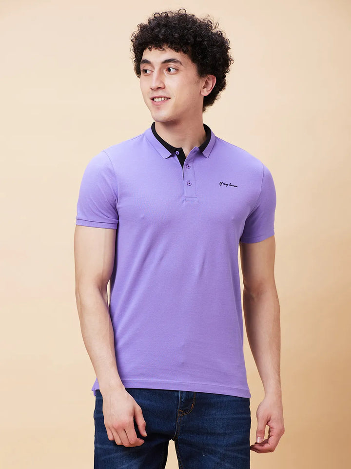 Purple Regular Fit Men's Polo T-Shirt