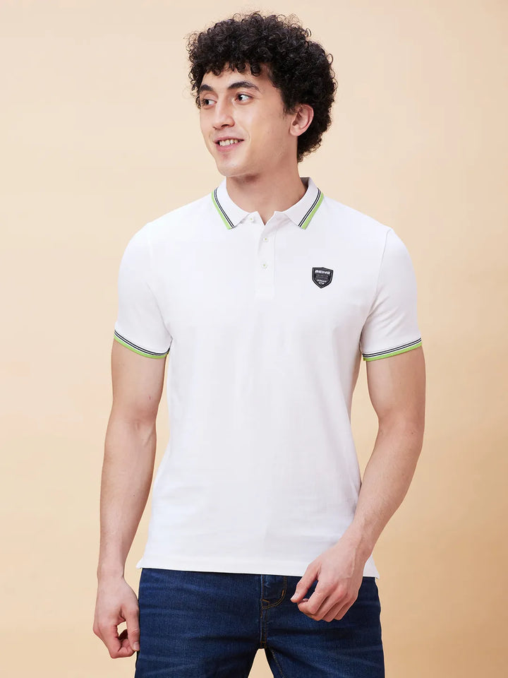 White Regular Fit Men's Polo T-Shirt