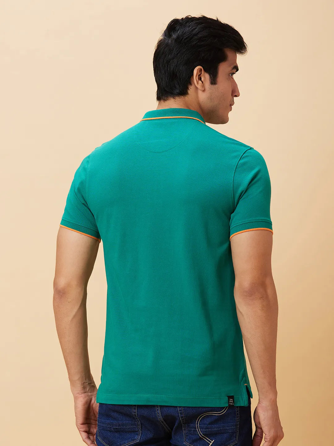 Green Regular Fit Men's Polo T-Shirt by Being Human Clothing