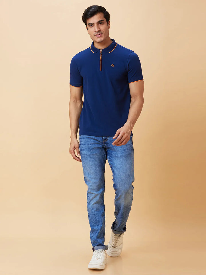 Navy Regular Fit Men's Polo T-Shirt