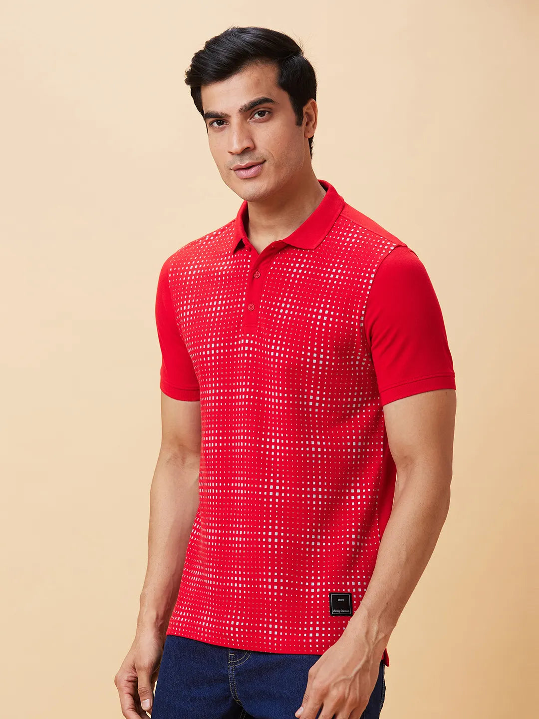 Red Regular Fit Men's Polo T-Shirt by Being Human Clothing