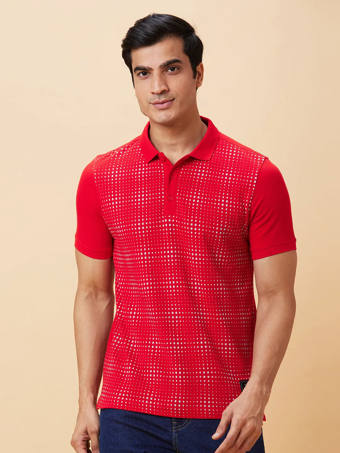 Red Regular Fit Men's Polo T-Shirt by Being Human Clothing