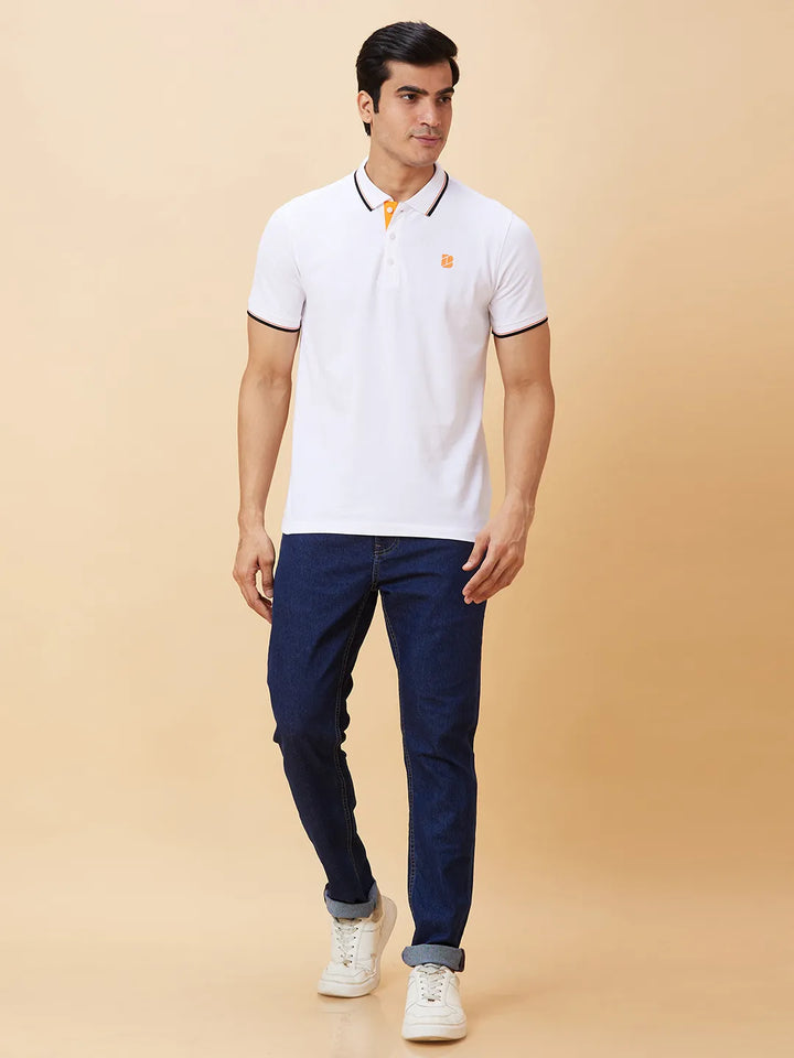 White Regular Fit Men's Polo T-Shirt