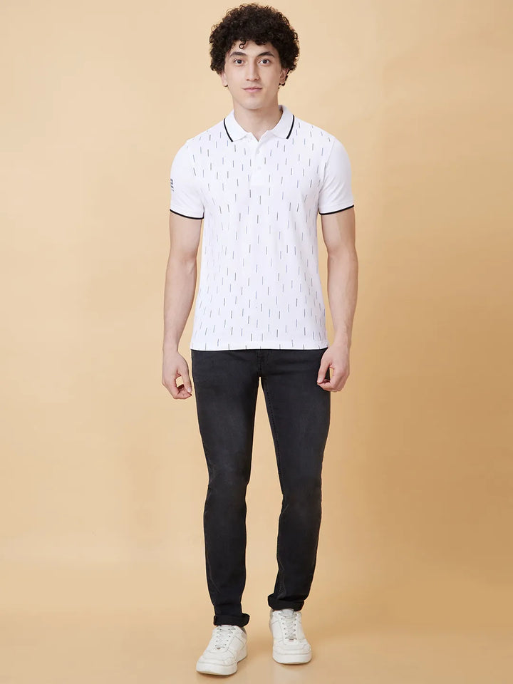White Regular Fit Men's Polo T-Shirt
