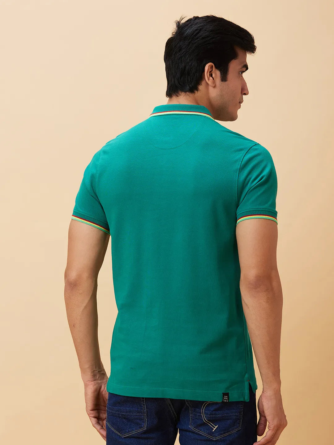 Green Regular Fit Men's Polo T-Shirt by Being Human Clothing