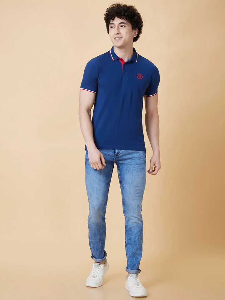 Navy Regular Fit Men's Polo T-Shirt