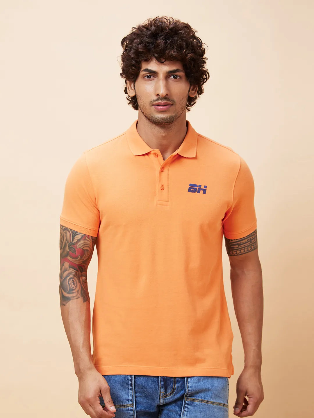 Being Human Clothing Men Regular Fit T-Shirts-Orange