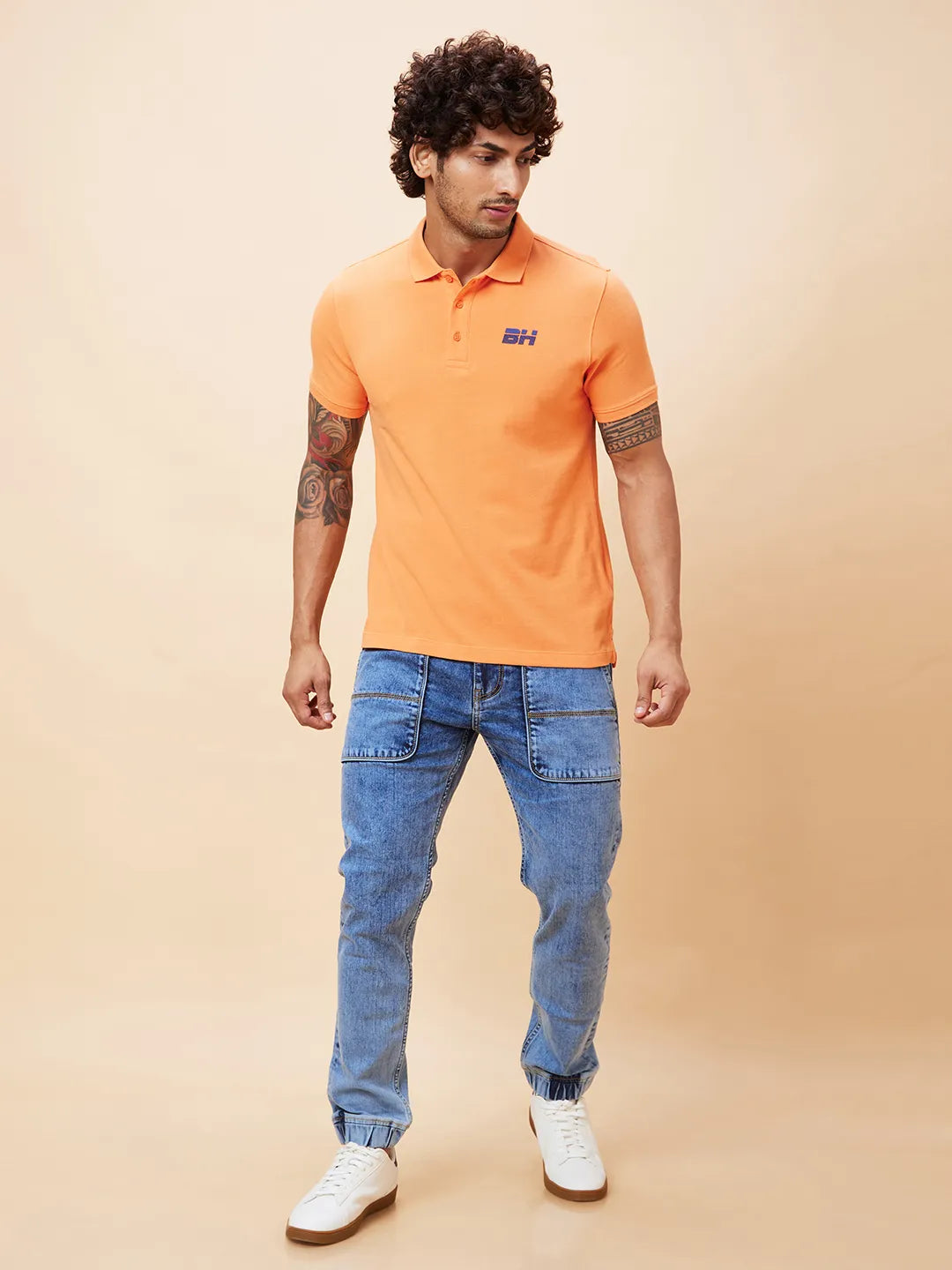 Being Human Clothing Men Regular Fit T-Shirts-Orange