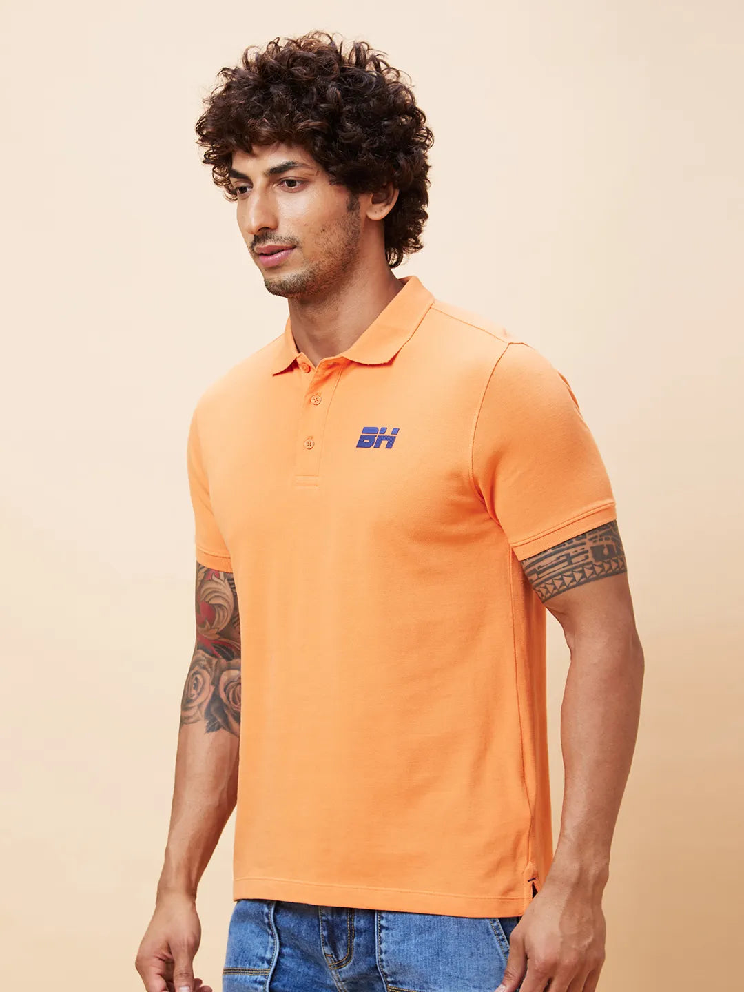 Being Human Clothing Men Regular Fit T-Shirts-Orange