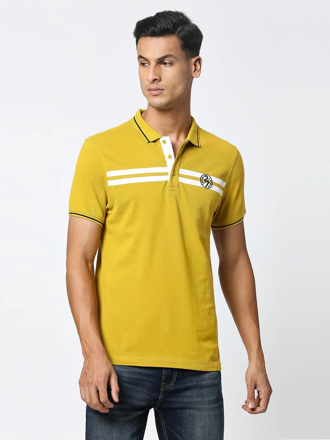 Orange Regular Fit Men's Polo T-Shirt by Being Human Clothing