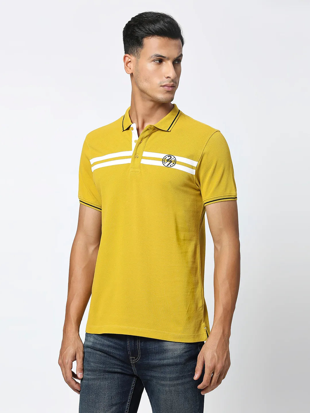 Orange Regular Fit Men's Polo T-Shirt by Being Human Clothing