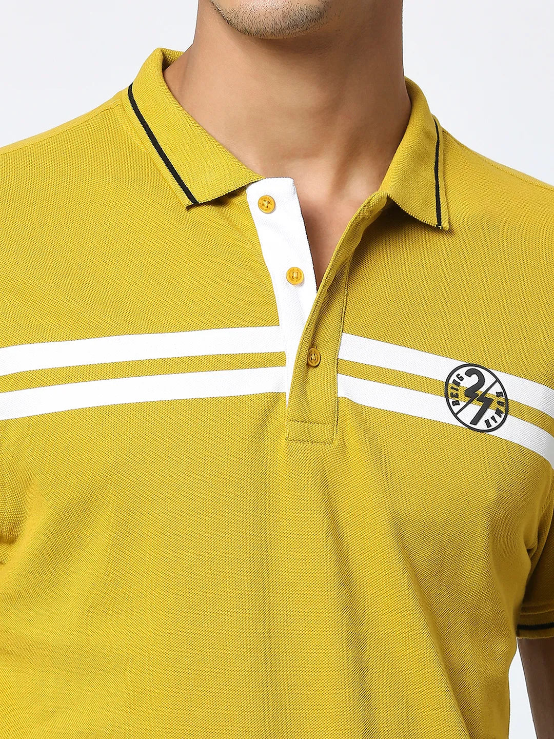 Orange Regular Fit Men's Polo T-Shirt by Being Human Clothing