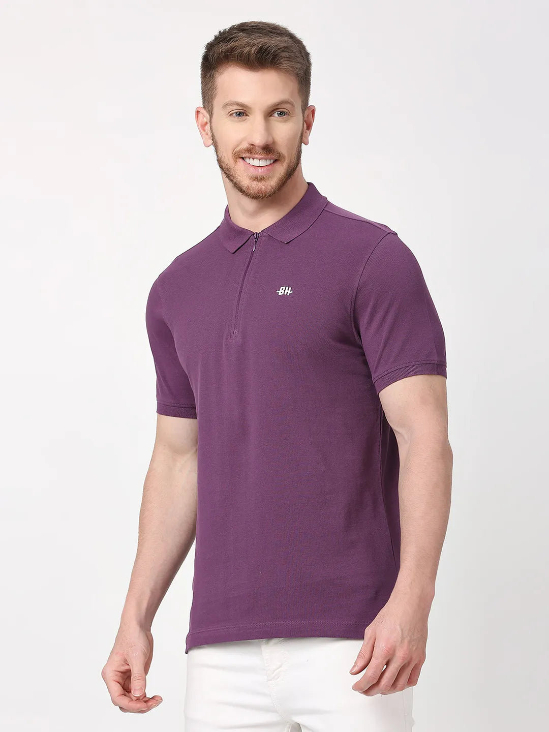 Being Human Clothing Men Regular Fit T-Shirts-Grape