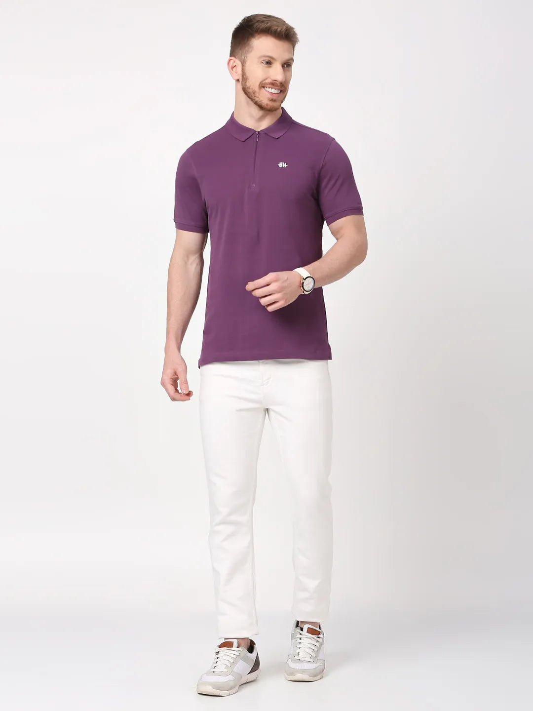 Being Human Clothing Men Regular Fit T-Shirts-Grape