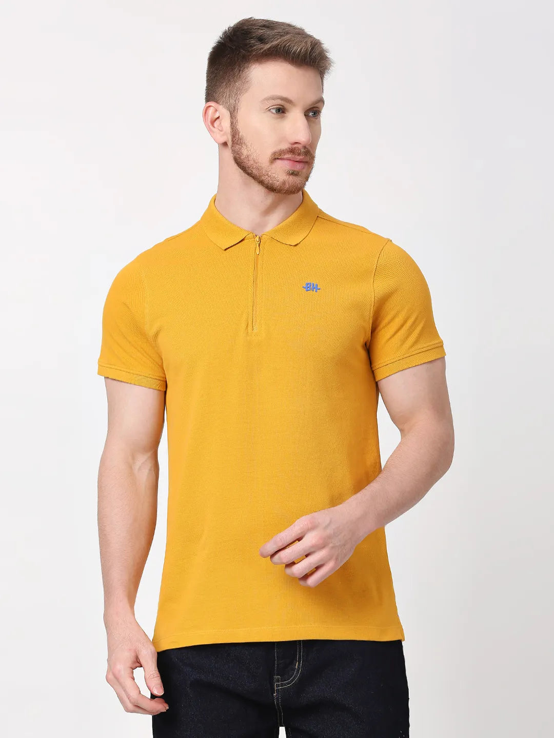 Yellow Regular Fit Men's Polo T-Shirt by Being Human Clothing