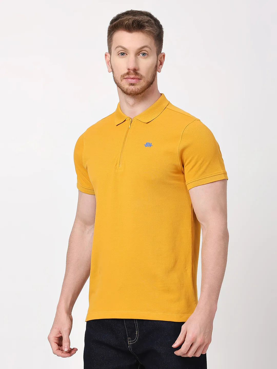Yellow Regular Fit Men's Polo T-Shirt by Being Human Clothing
