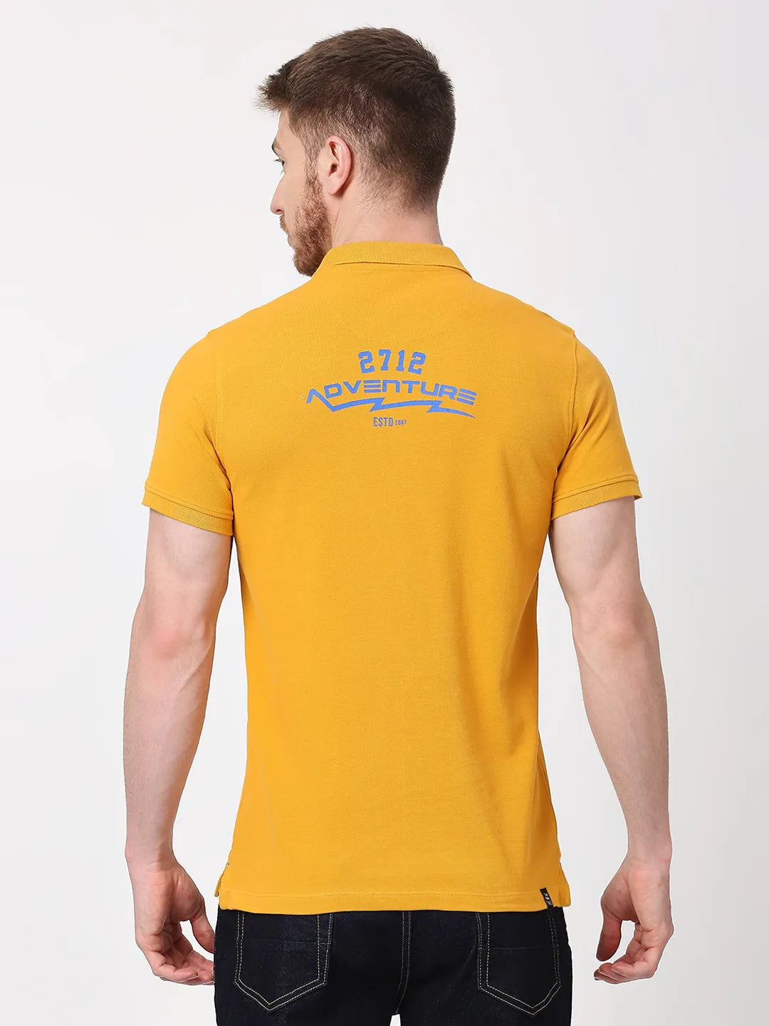 Yellow Regular Fit Men's Polo T-Shirt by Being Human Clothing