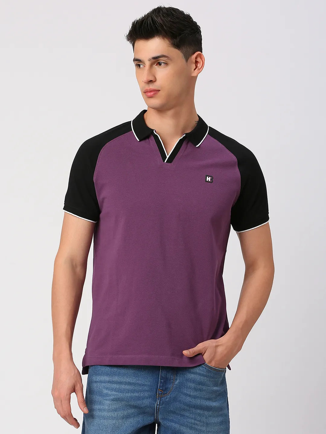 Being Human Clothing Men Regular Fit T-Shirts-Grape