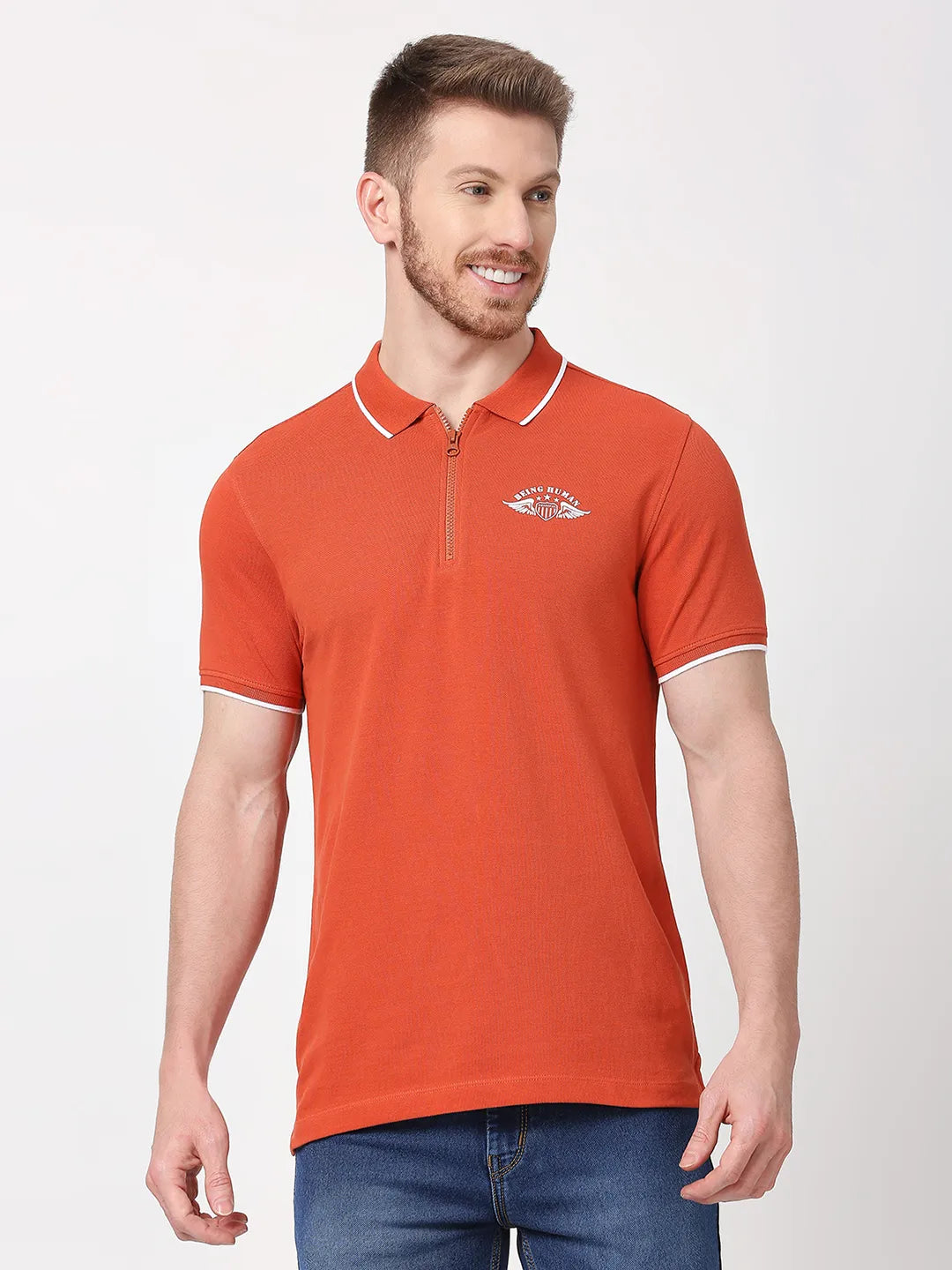 Being Human Clothing Men Regular Fit T-Shirts-Rust