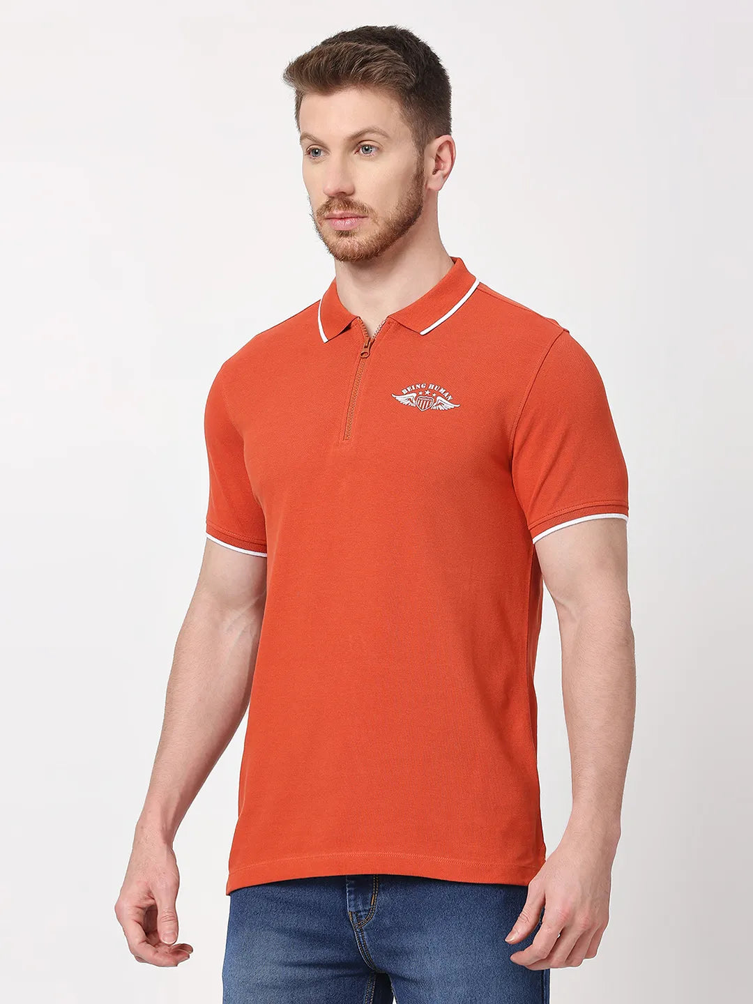 Being Human Clothing Men Regular Fit T-Shirts-Rust
