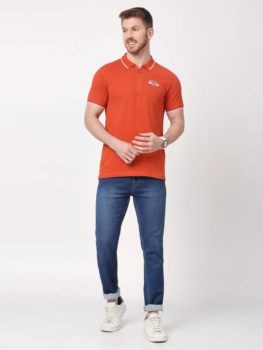 Being Human Clothing Men Regular Fit T-Shirts-Rust