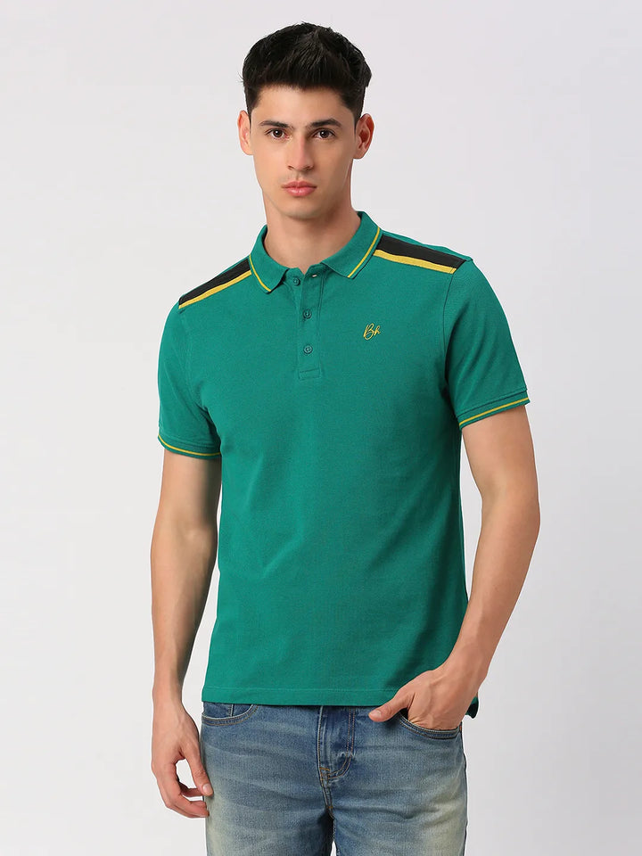 Green Regular Fit Men's Polo T-Shirt