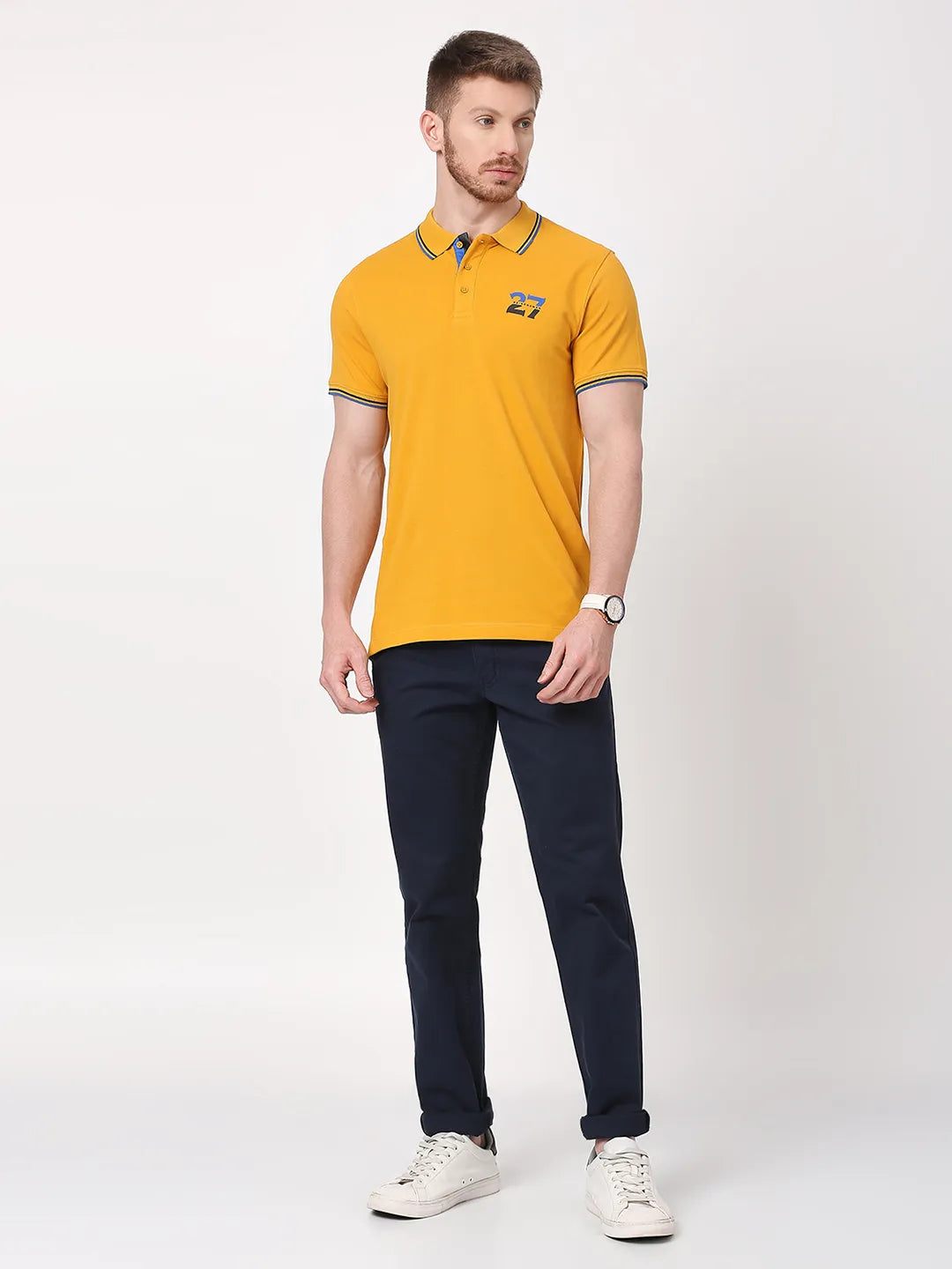 Being Human Clothing Men Regular Fit T-Shirts-Mustard