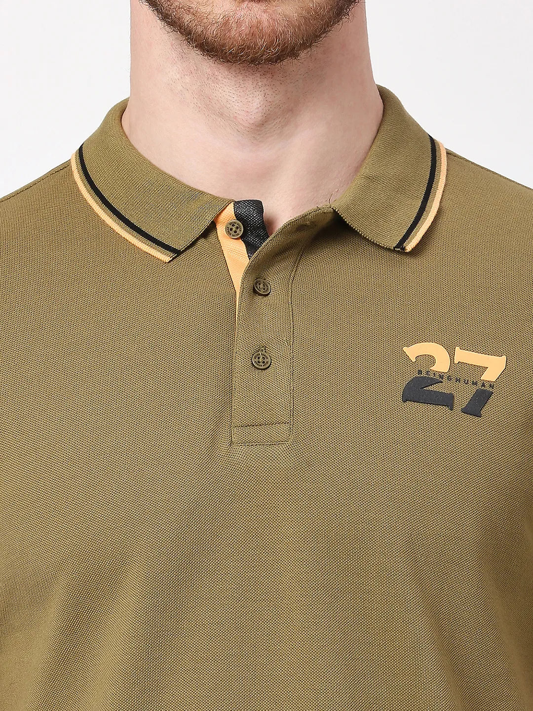 Being Human Clothing Men Regular Fit T-Shirts-Olive