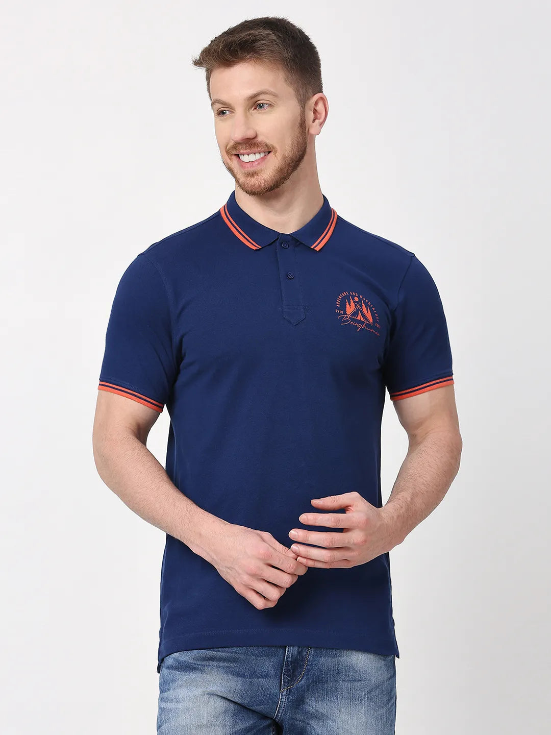 Being Human Clothing Men Regular Fit T-Shirts-Navy