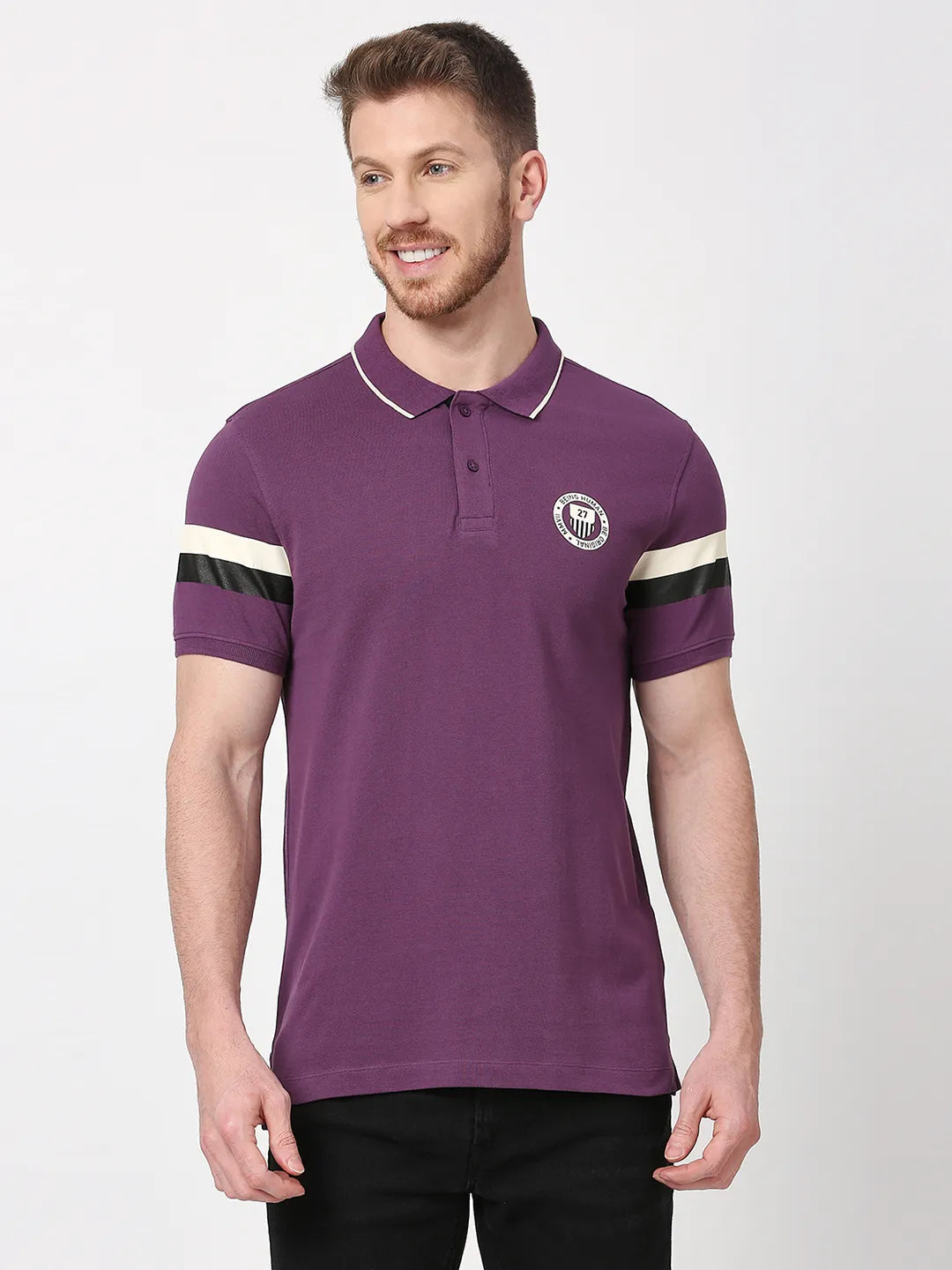 Being Human Clothing Men Regular Fit T-Shirts-Grape