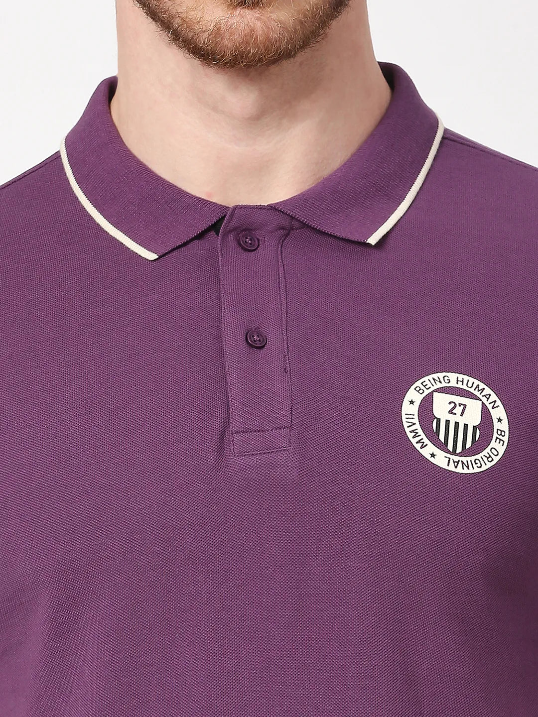 Being Human Clothing Men Regular Fit T-Shirts-Grape