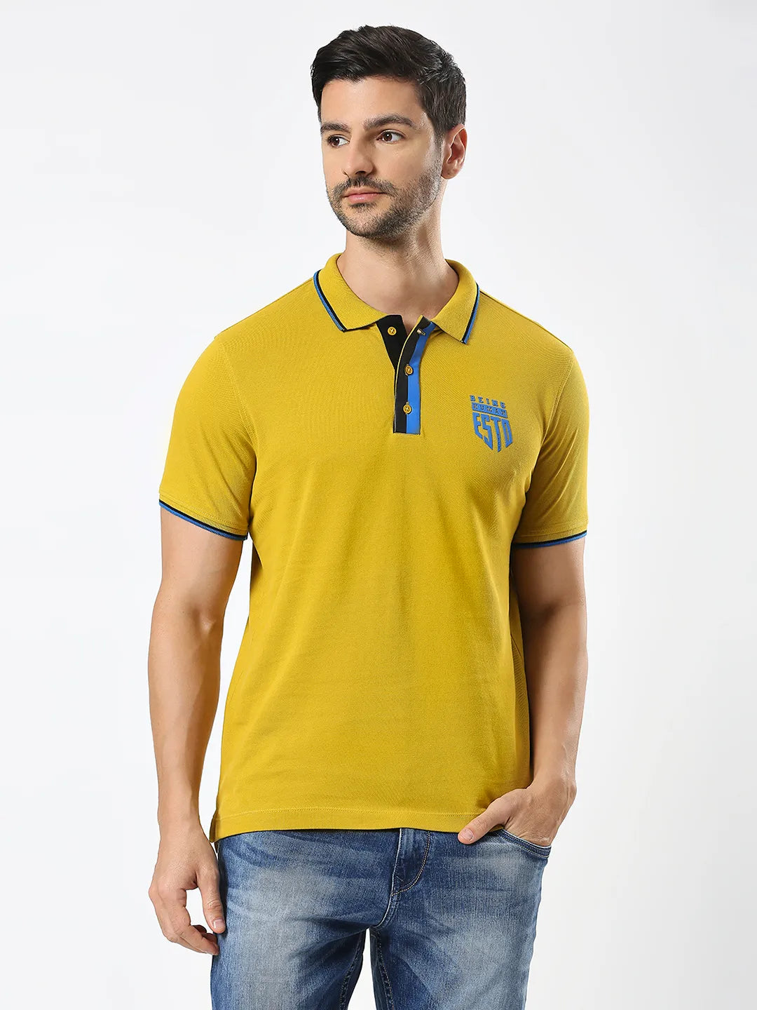 Being Human Clothing Men Regular Fit T-Shirts-Camel