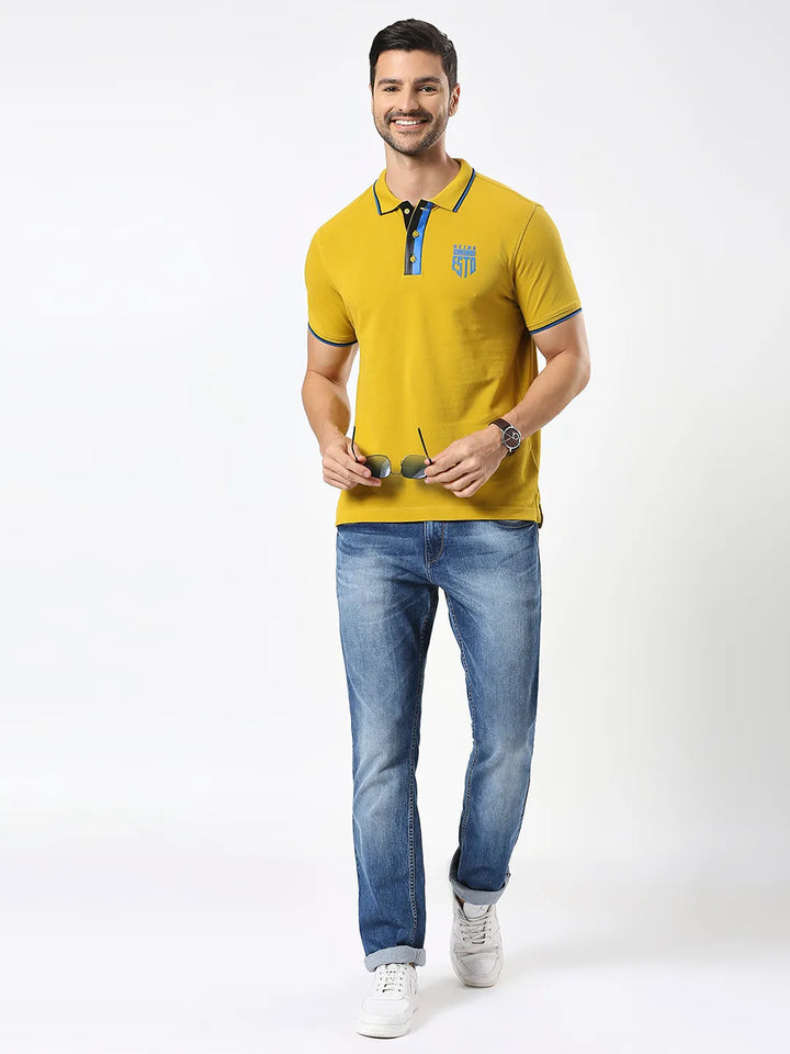 Orange Regular Fit Men's Polo T-Shirt by Being Human Clothing