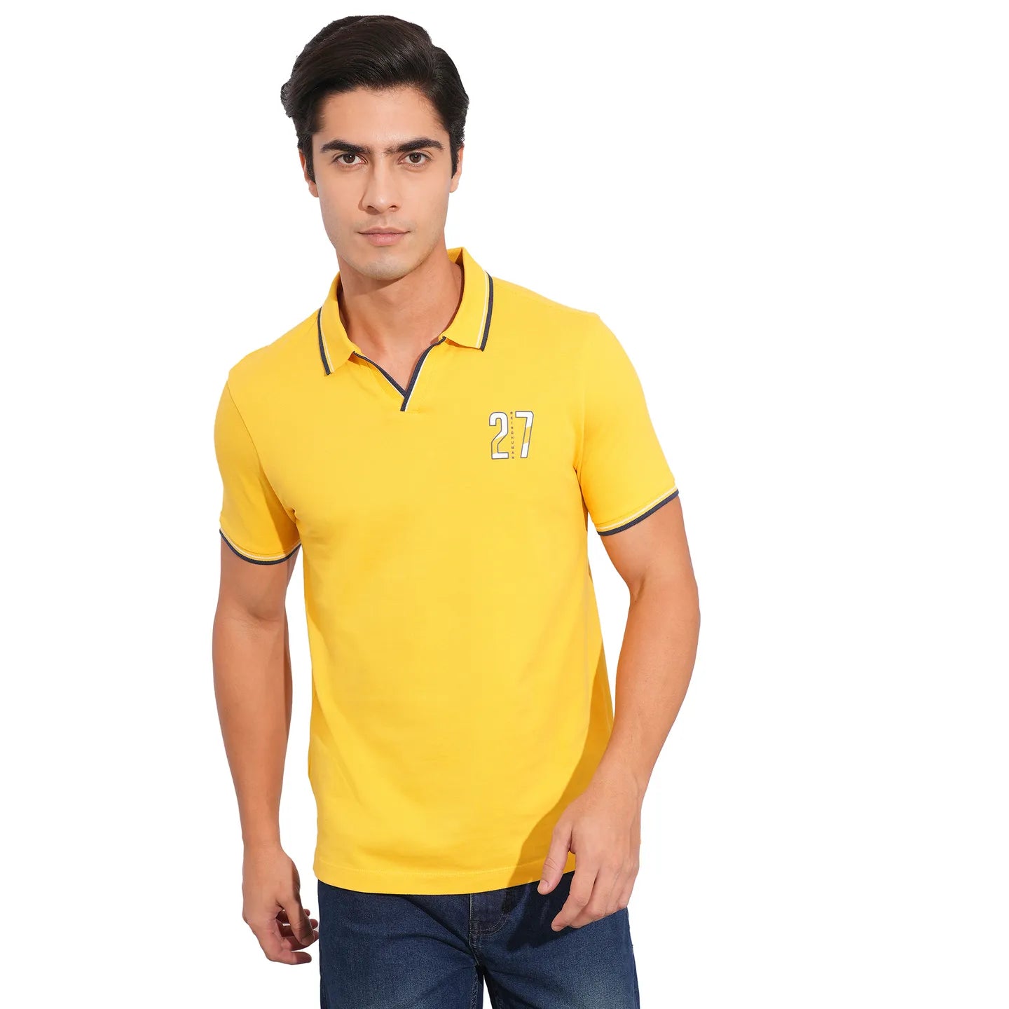 Being Human Clothing-Mens-Top-Polo Neck Mustard