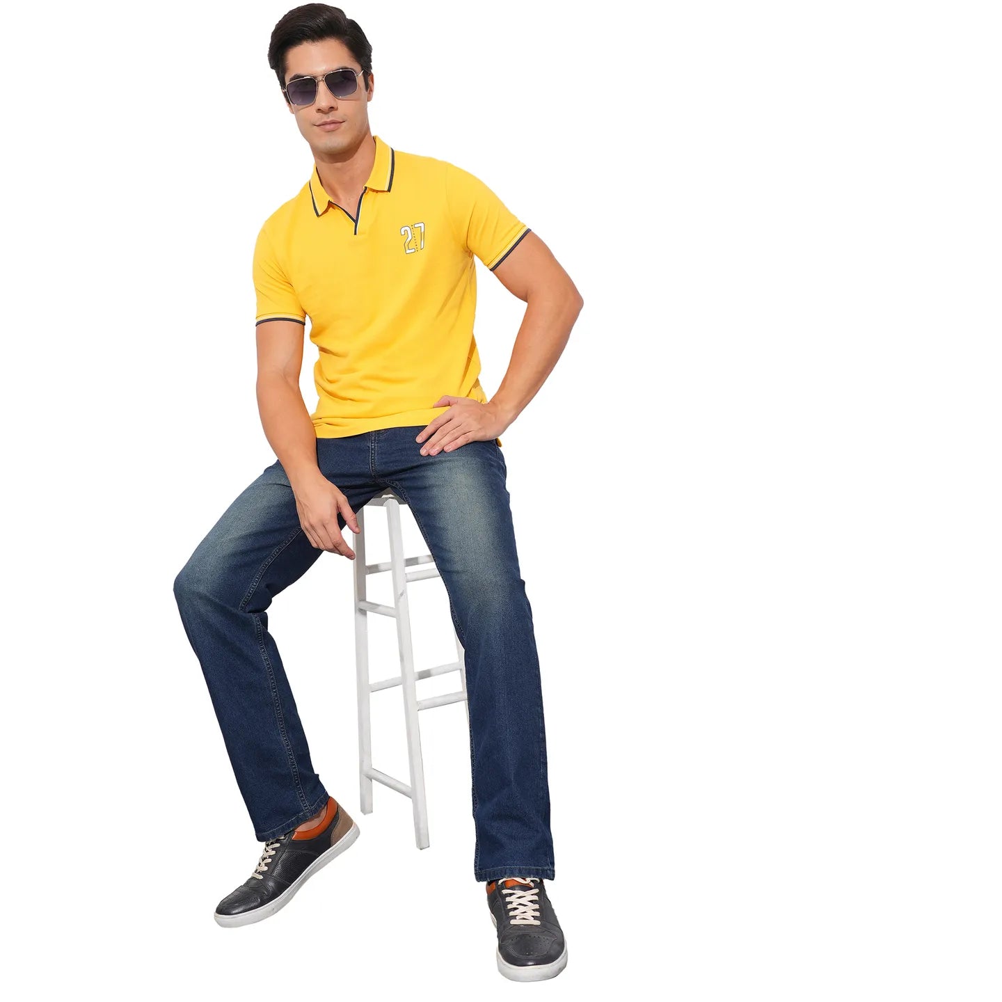 Being Human Clothing-Mens-Top-Polo Neck Mustard