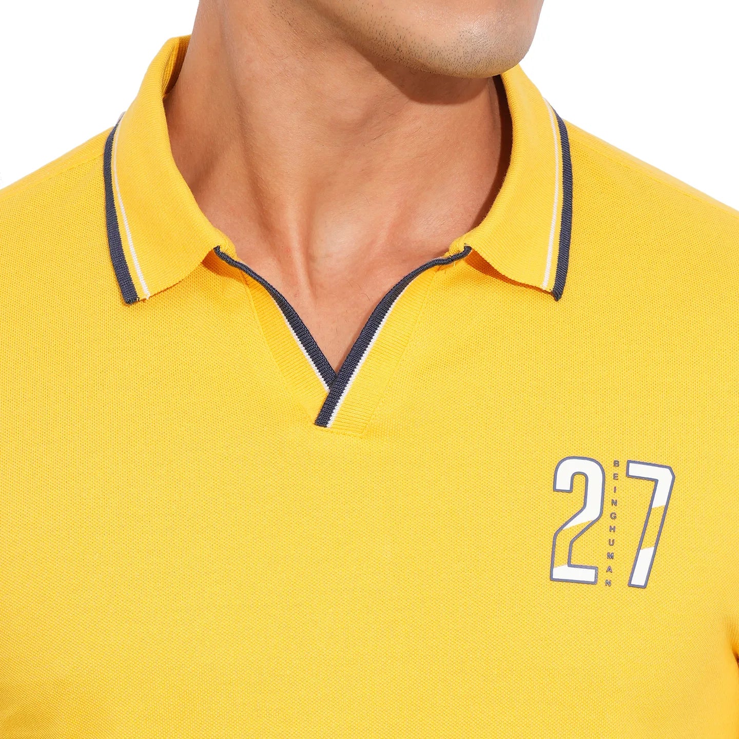 Being Human Clothing-Mens-Top-Polo Neck Mustard