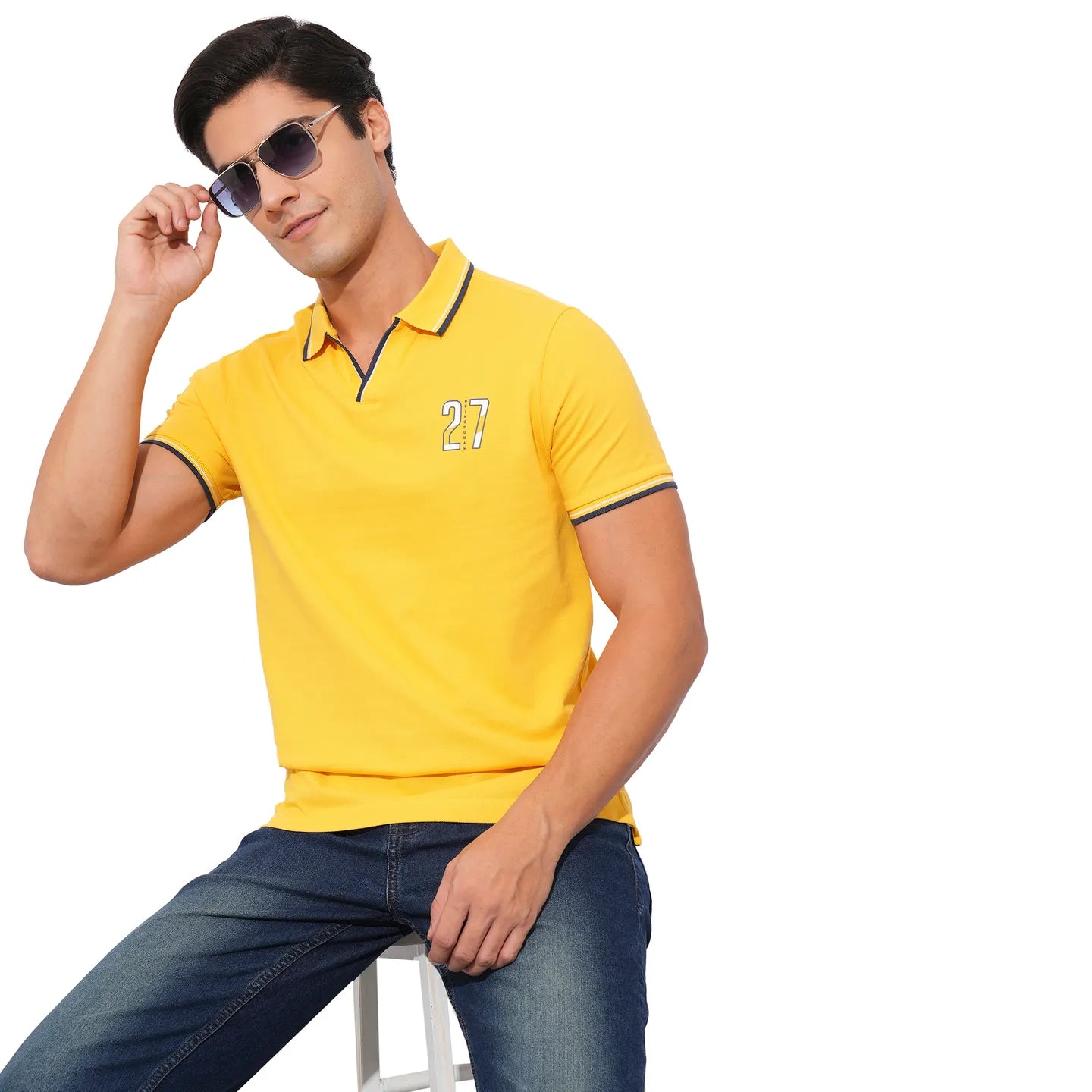 Being Human Clothing-Mens-Top-Polo Neck Mustard