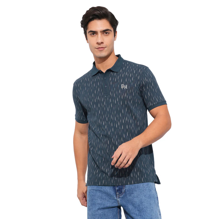 Navy Regular Fit Men's Polo T-Shirt by Being Human Clothing