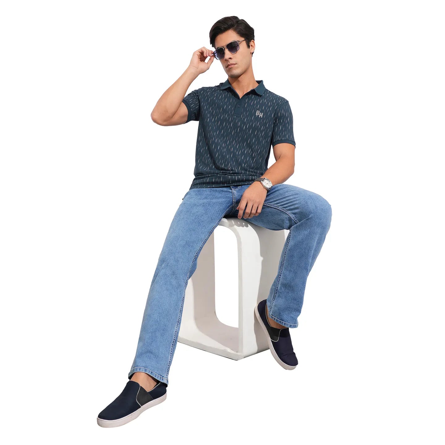 Being Human Clothing-Mens-Top-Polo Neck Navy